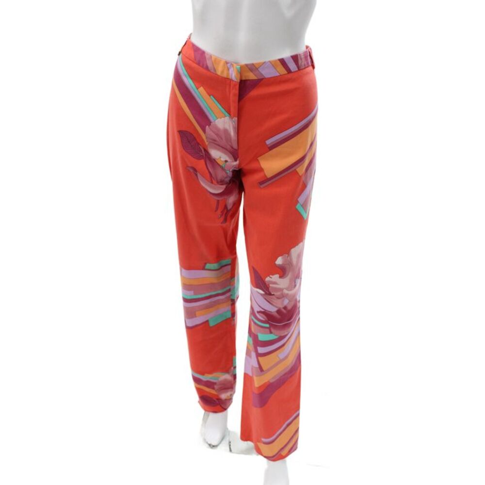 VERSUS by Versace Womens Dress Pants Floral Multicolor Cotton Button Size 32